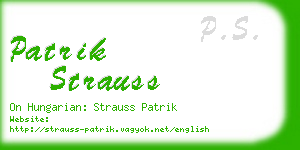 patrik strauss business card